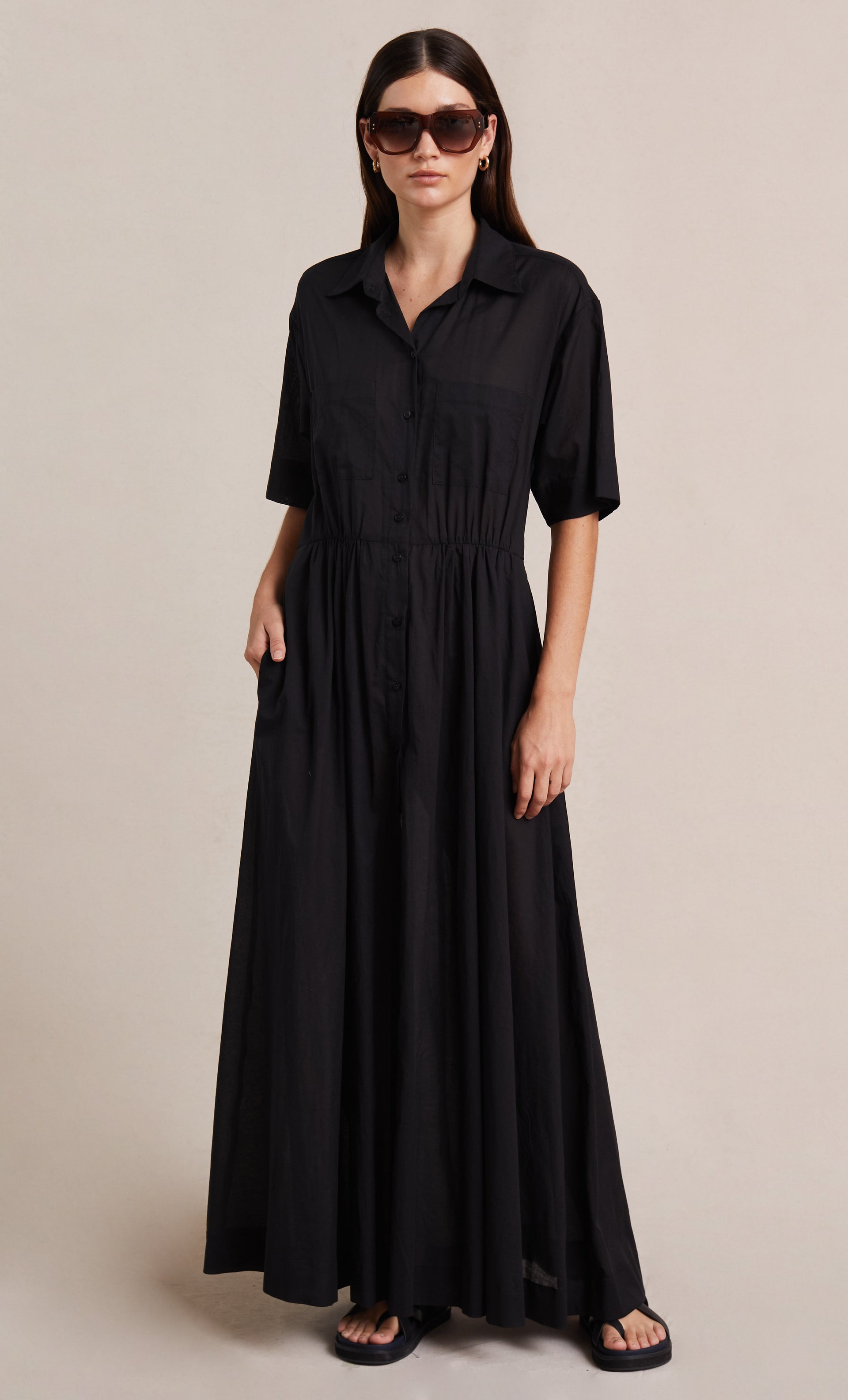 NOVIA SHIRT DRESS - BLACK – BEC + BRIDGE US